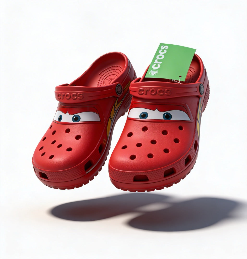 Crocs Adult Crocband Cars Limited Classic Red Clogs - Without Lightweight | Comfortable Shoes