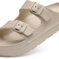 Goosecret Women's Platform Sandals with Arch Support, Chunky Lightweight Foam Slip on Slides, Comfortable Summer Beach Sandals with Adjustable Buckle